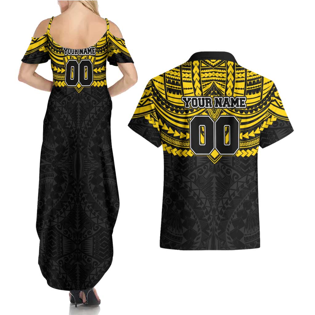 Personalized Richmond Tigers Couples Matching Summer Maxi Dress and Hawaiian Shirt Polynesian Tribal Pattern Heritage Football
