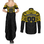 Personalized Richmond Tigers Couples Matching Summer Maxi Dress and Long Sleeve Button Shirt Polynesian Tribal Pattern Heritage Football