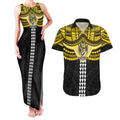 Personalized Richmond Tigers Couples Matching Tank Maxi Dress and Hawaiian Shirt Polynesian Tribal Pattern Heritage Football