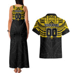 Personalized Richmond Tigers Couples Matching Tank Maxi Dress and Hawaiian Shirt Polynesian Tribal Pattern Heritage Football