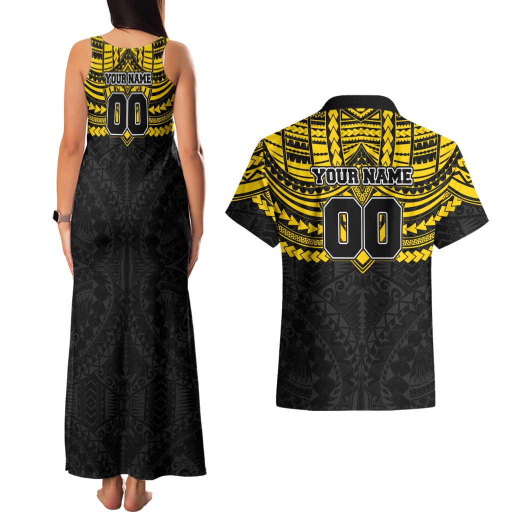 Personalized Richmond Tigers Couples Matching Tank Maxi Dress and Hawaiian Shirt Polynesian Tribal Pattern Heritage Football