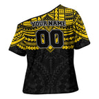 Personalized Richmond Tigers Cross Shoulder Shirt Polynesian Tribal Pattern Heritage Football