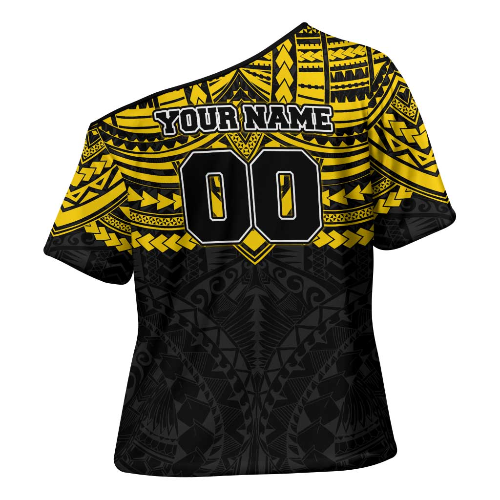 Personalized Richmond Tigers Cross Shoulder Shirt Polynesian Tribal Pattern Heritage Football