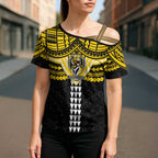 Personalized Richmond Tigers Cross Shoulder Shirt Polynesian Tribal Pattern Heritage Football