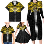 Personalized Richmond Tigers Family Matching Long Sleeve Bodycon Dress and Hawaiian Shirt Polynesian Tribal Pattern Heritage Football
