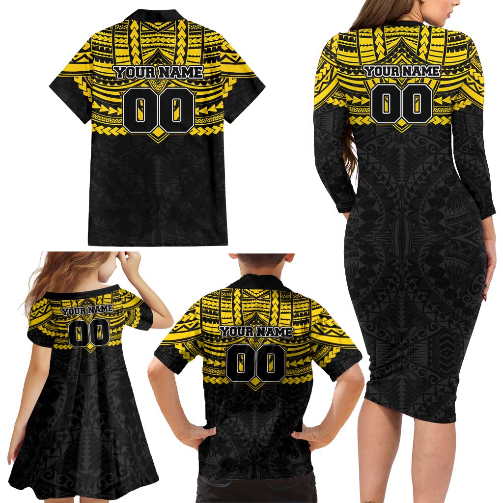 Personalized Richmond Tigers Family Matching Long Sleeve Bodycon Dress and Hawaiian Shirt Polynesian Tribal Pattern Heritage Football