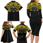 Personalized Richmond Tigers Family Matching Long Sleeve Bodycon Dress and Hawaiian Shirt Polynesian Tribal Pattern Heritage Football