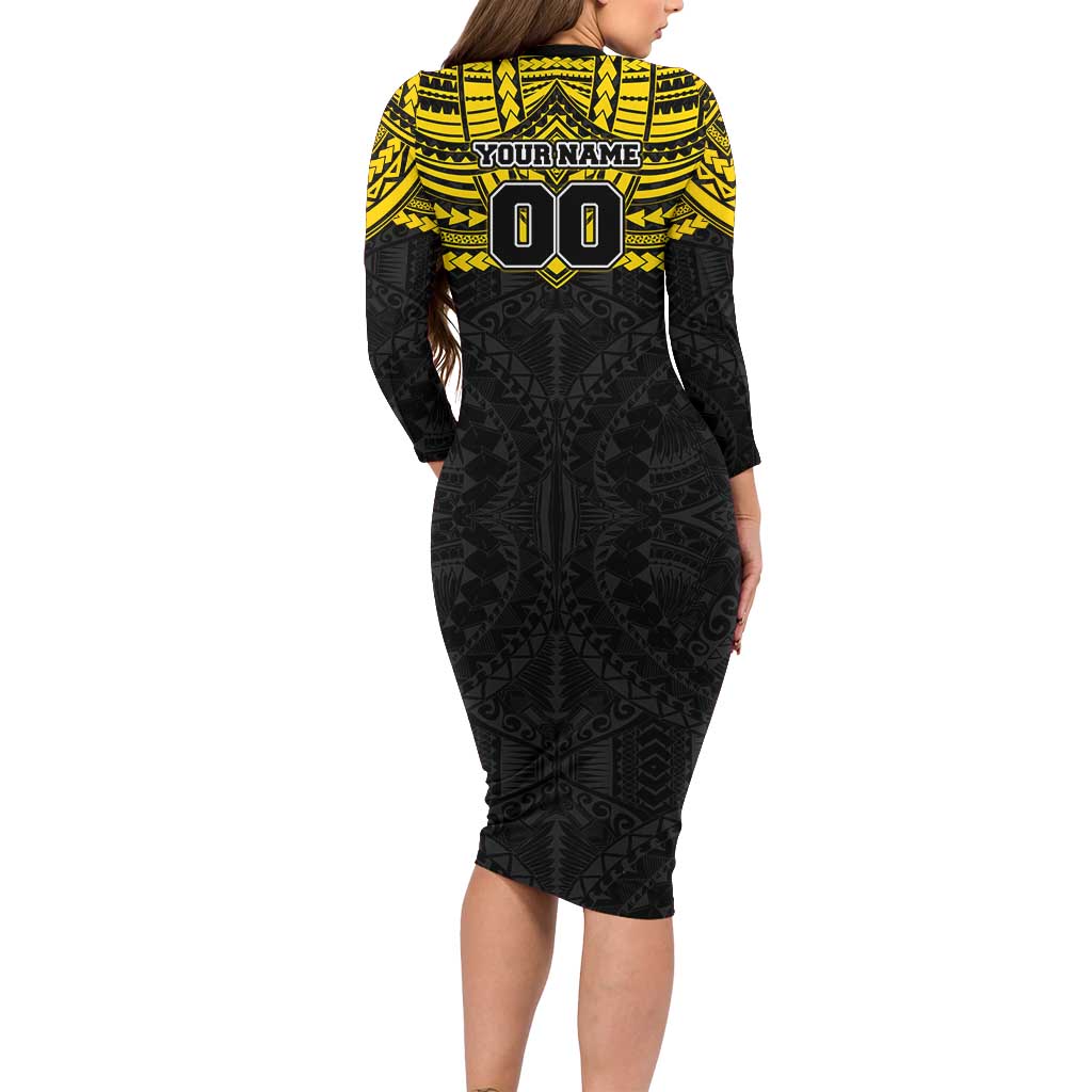 Personalized Richmond Tigers Family Matching Long Sleeve Bodycon Dress and Hawaiian Shirt Polynesian Tribal Pattern Heritage Football