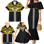 Personalized Richmond Tigers Family Matching Mermaid Dress and Hawaiian Shirt Polynesian Tribal Pattern Heritage Football