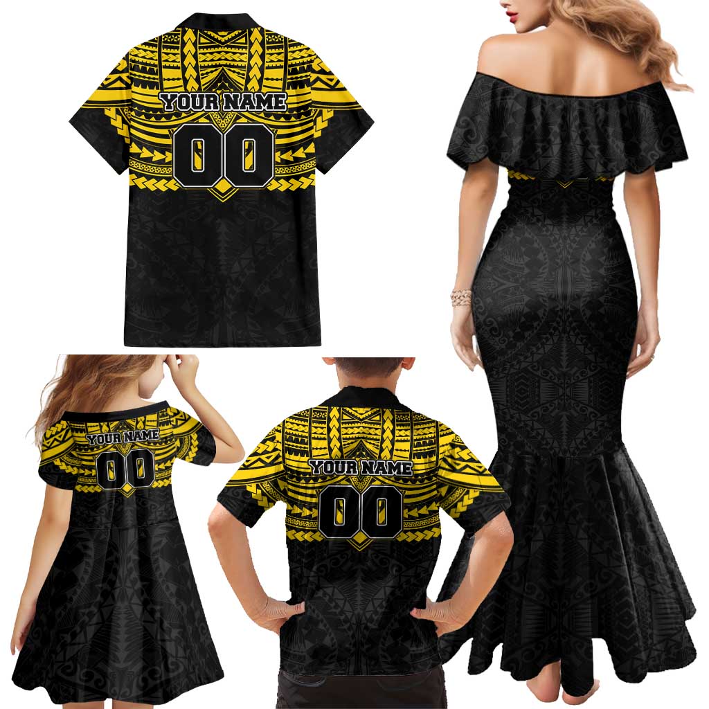 Personalized Richmond Tigers Family Matching Mermaid Dress and Hawaiian Shirt Polynesian Tribal Pattern Heritage Football