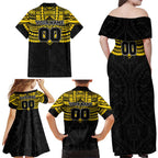 Personalized Richmond Tigers Family Matching Off Shoulder Maxi Dress and Hawaiian Shirt Polynesian Tribal Pattern Heritage Football