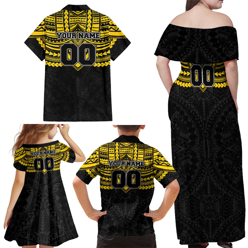 Personalized Richmond Tigers Family Matching Off Shoulder Maxi Dress and Hawaiian Shirt Polynesian Tribal Pattern Heritage Football