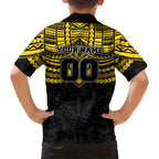 Personalized Richmond Tigers Family Matching Off Shoulder Short Dress and Hawaiian Shirt Polynesian Tribal Pattern Heritage Football