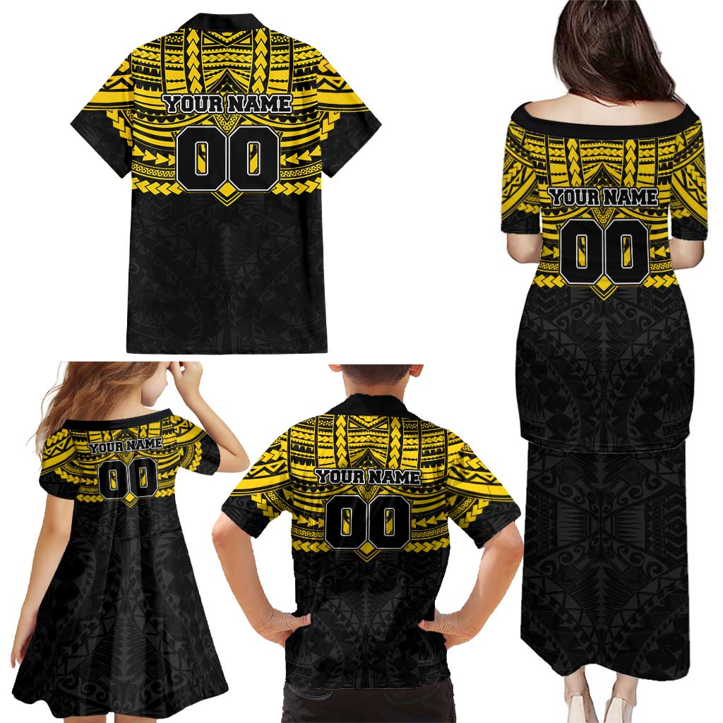 Personalized Richmond Tigers Family Matching Puletasi and Hawaiian Shirt Polynesian Tribal Pattern Heritage Football