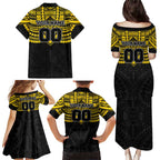 Personalized Richmond Tigers Family Matching Puletasi and Hawaiian Shirt Polynesian Tribal Pattern Heritage Football