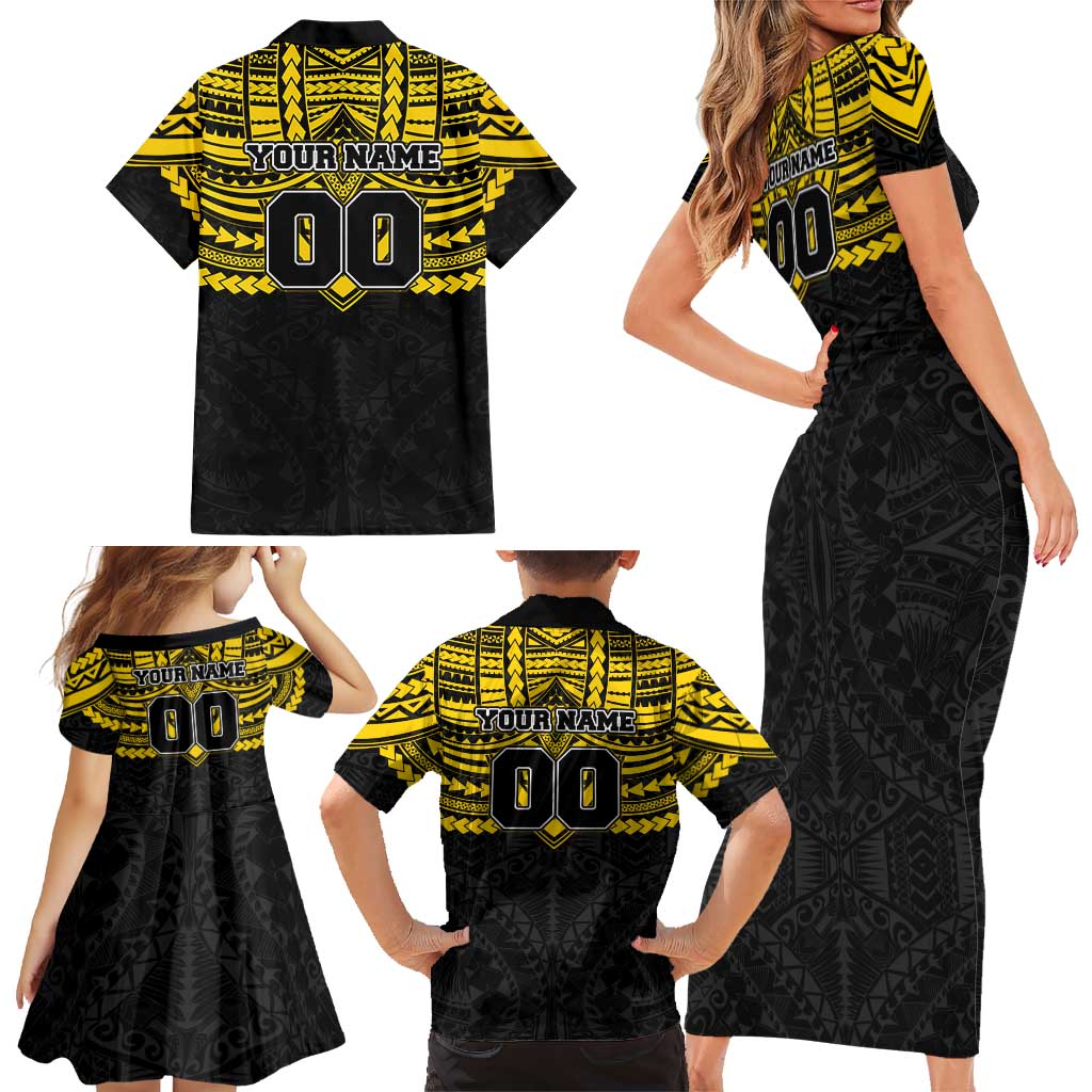 Personalized Richmond Tigers Family Matching Short Sleeve Bodycon Dress and Hawaiian Shirt Polynesian Tribal Pattern Heritage Football