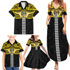 Personalized Richmond Tigers Family Matching Summer Maxi Dress and Hawaiian Shirt Polynesian Tribal Pattern Heritage Football