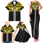 Personalized Richmond Tigers Family Matching Tank Maxi Dress and Hawaiian Shirt Polynesian Tribal Pattern Heritage Football
