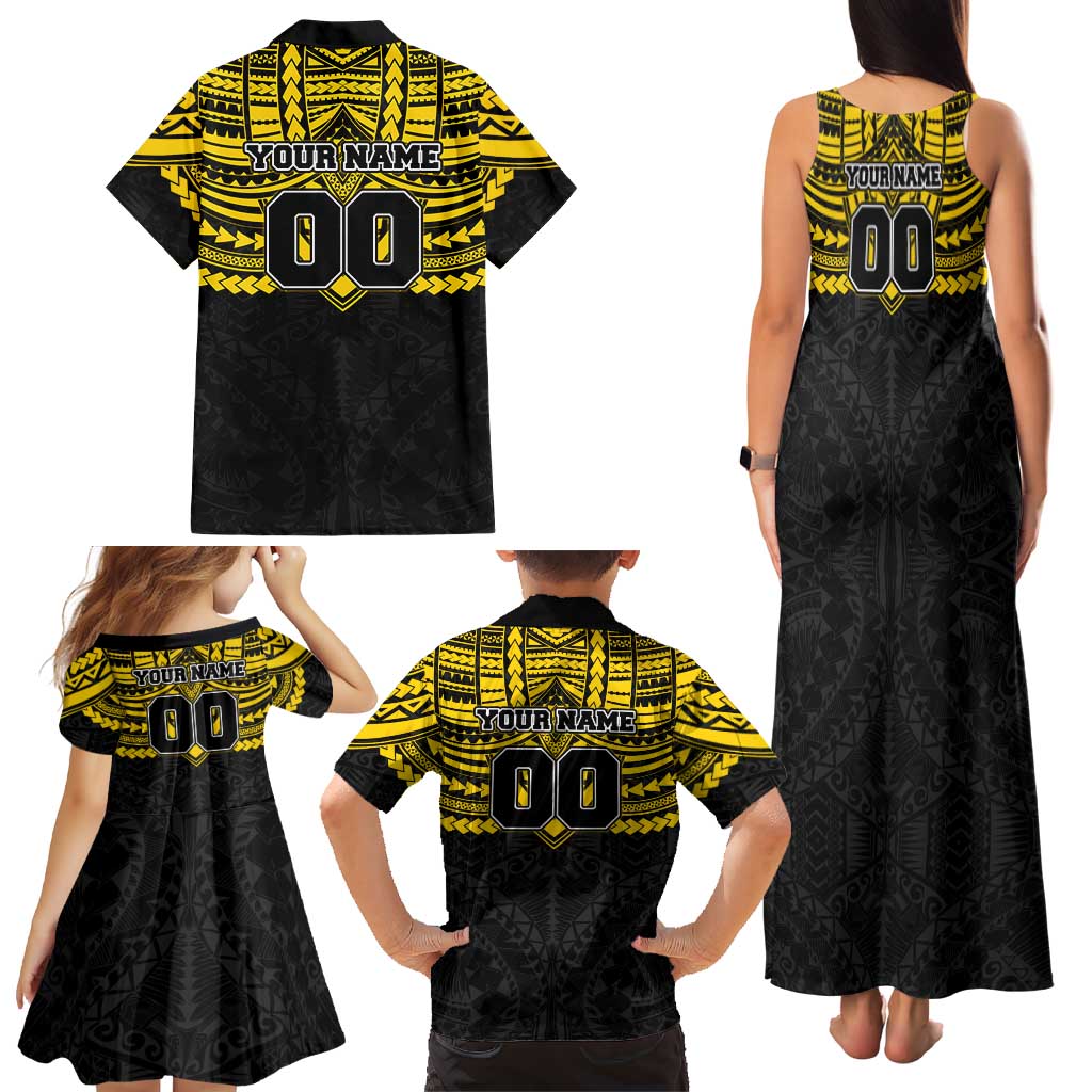 Personalized Richmond Tigers Family Matching Tank Maxi Dress and Hawaiian Shirt Polynesian Tribal Pattern Heritage Football