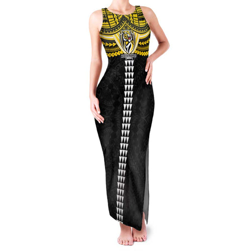 Personalized Richmond Tigers Family Matching Tank Maxi Dress and Hawaiian Shirt Polynesian Tribal Pattern Heritage Football