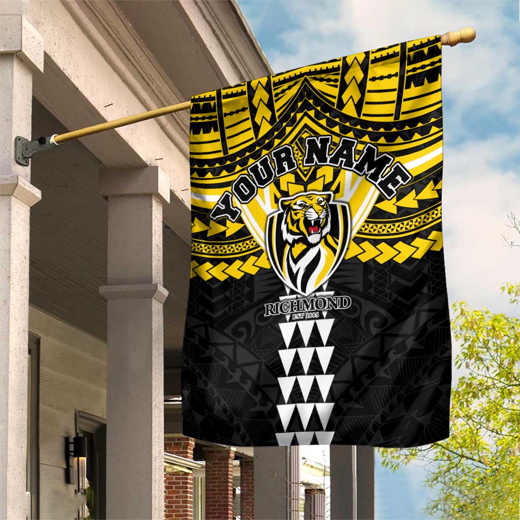 Personalized Richmond Tigers Garden Flag Polynesian Tribal Pattern Heritage Football