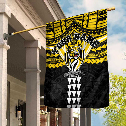 Personalized Richmond Tigers Garden Flag Polynesian Tribal Pattern Heritage Football