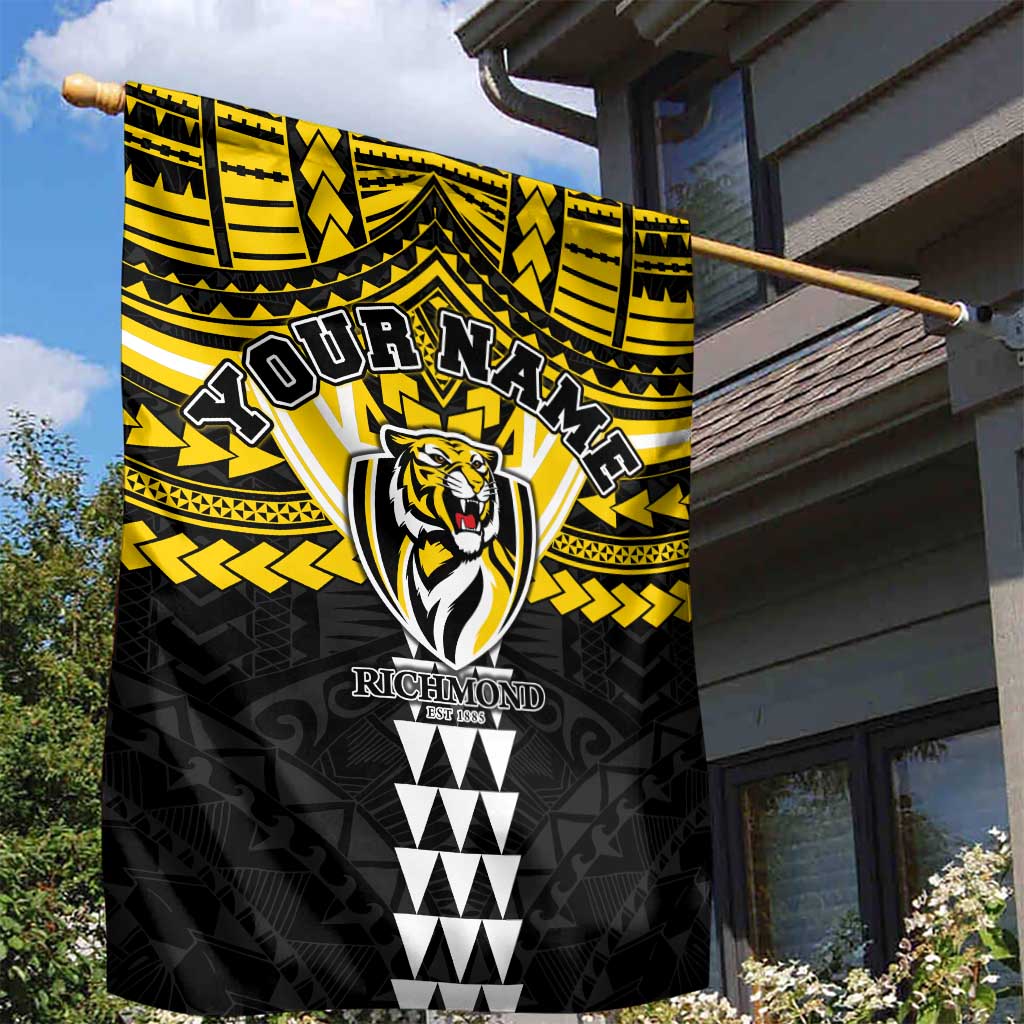 Personalized Richmond Tigers Garden Flag Polynesian Tribal Pattern Heritage Football