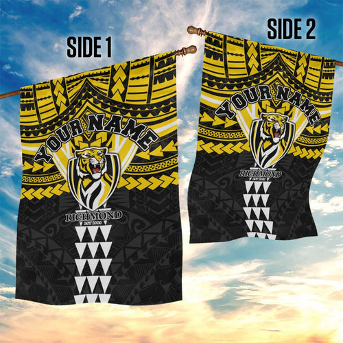 Personalized Richmond Tigers Garden Flag Polynesian Tribal Pattern Heritage Football
