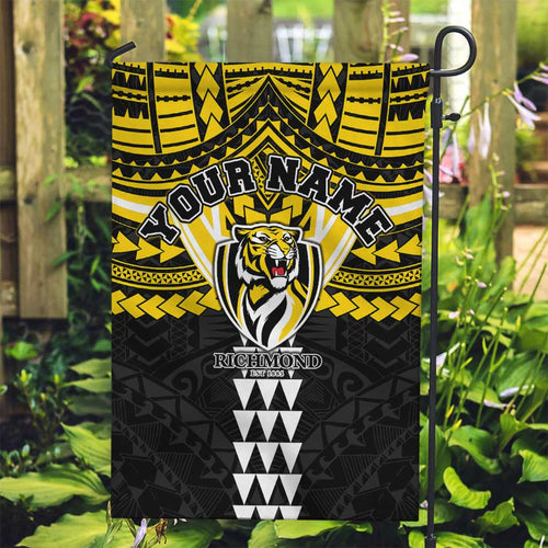 Personalized Richmond Tigers Garden Flag Polynesian Tribal Pattern Heritage Football