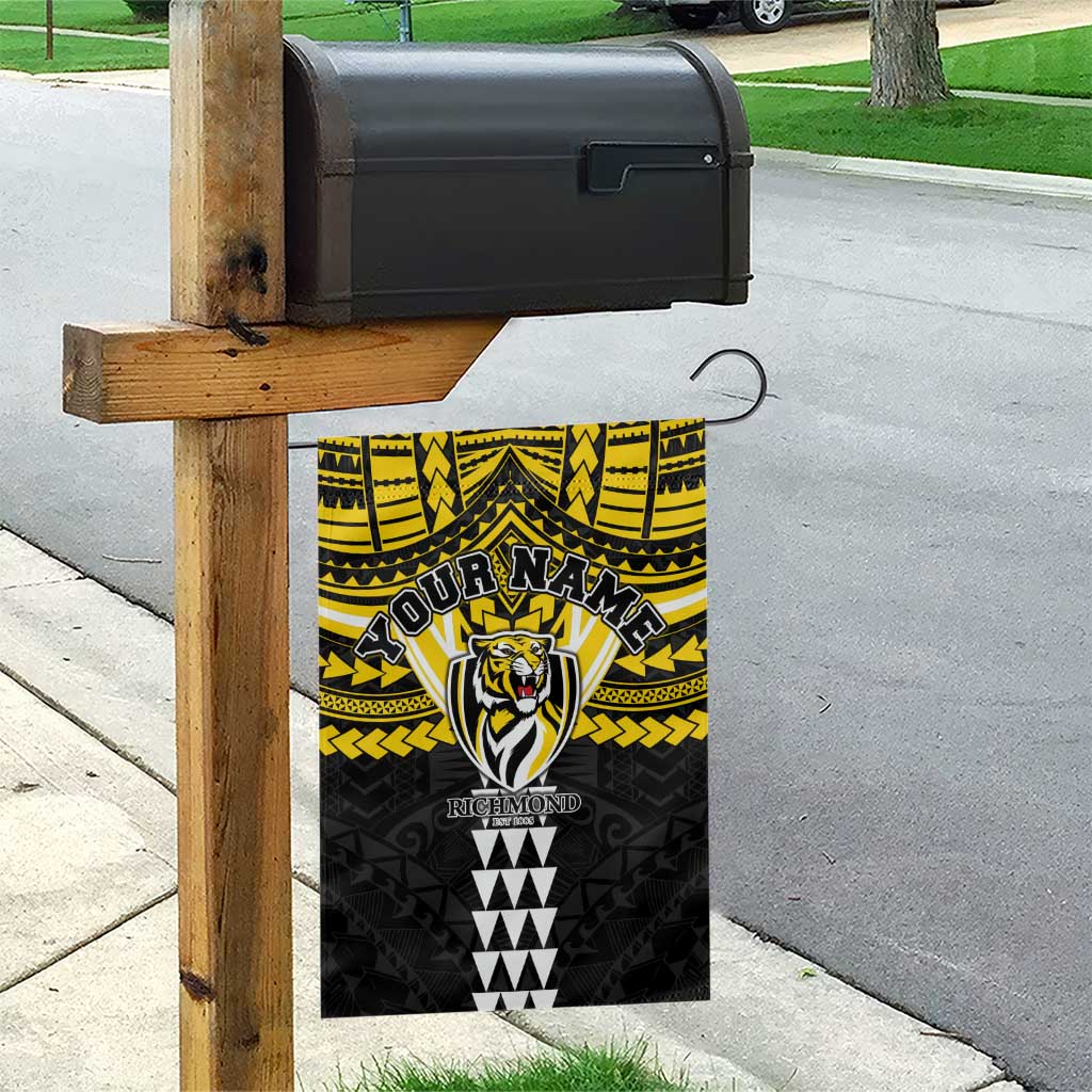 Personalized Richmond Tigers Garden Flag Polynesian Tribal Pattern Heritage Football