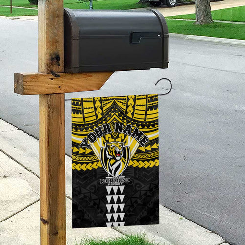 Personalized Richmond Tigers Garden Flag Polynesian Tribal Pattern Heritage Football