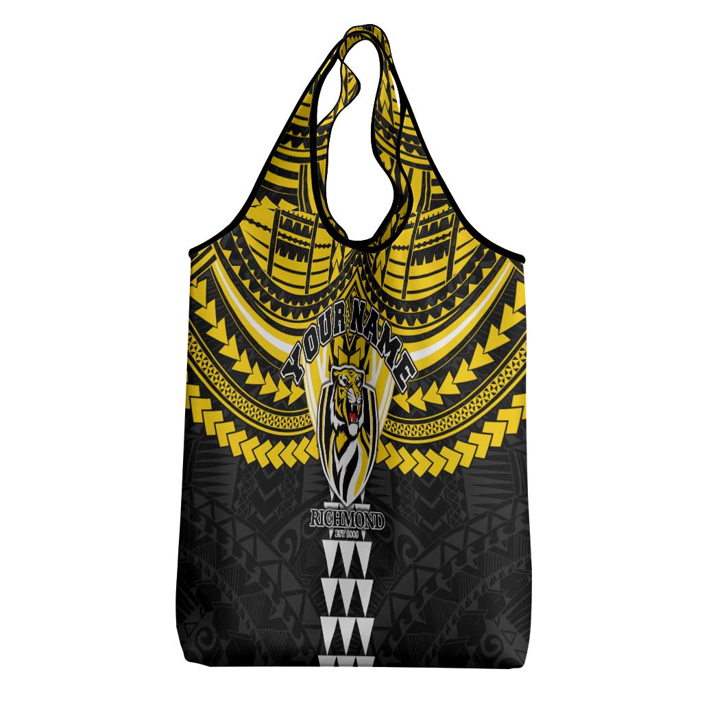 Personalized Richmond Tigers Grocery Bag Polynesian Tribal Pattern Heritage Football