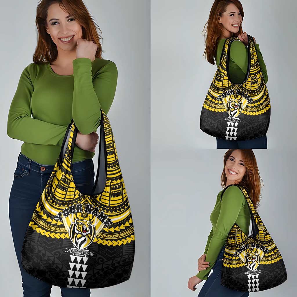 Personalized Richmond Tigers Grocery Bag Polynesian Tribal Pattern Heritage Football