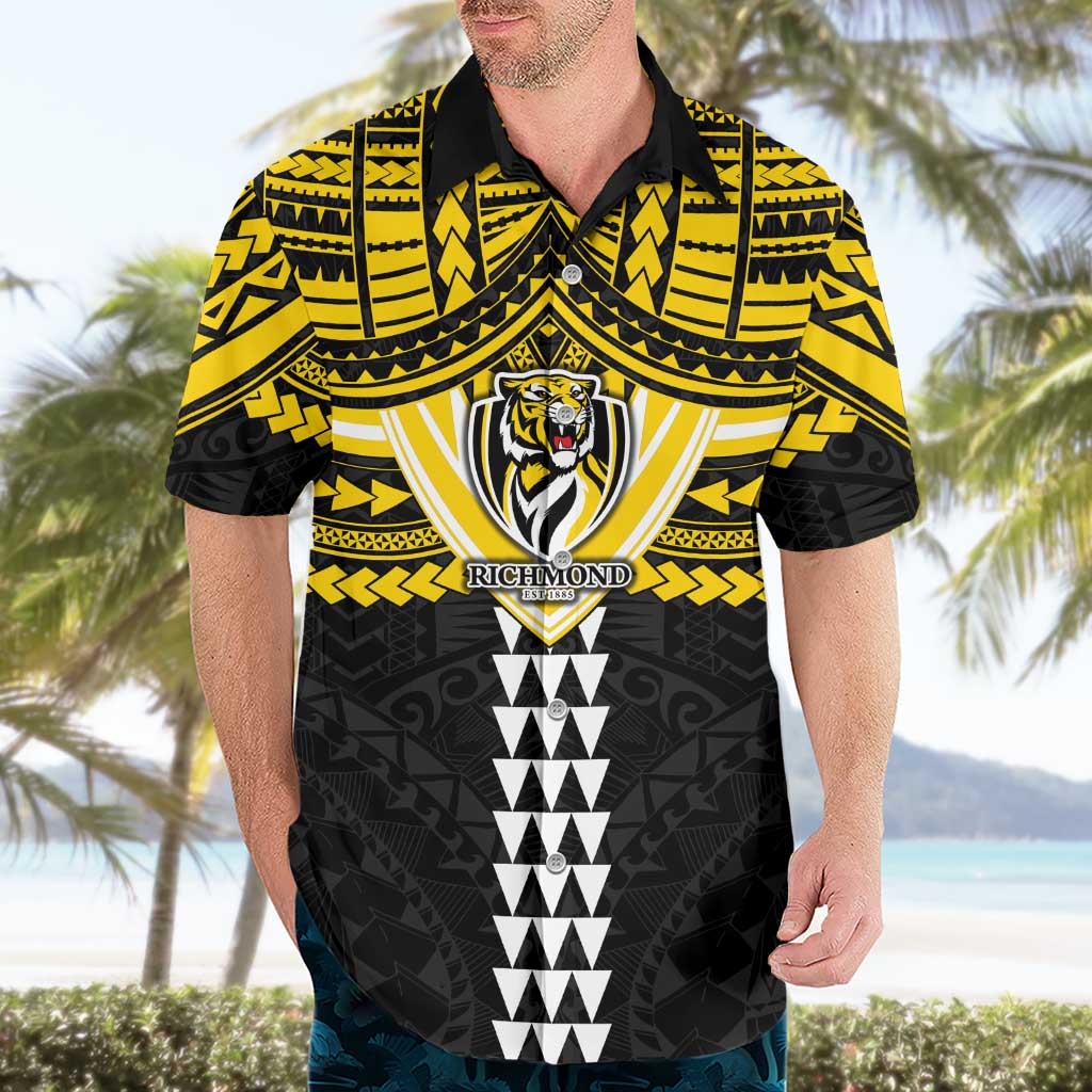 Personalized Richmond Tigers Hawaiian Shirt Polynesian Tribal Pattern Heritage Football