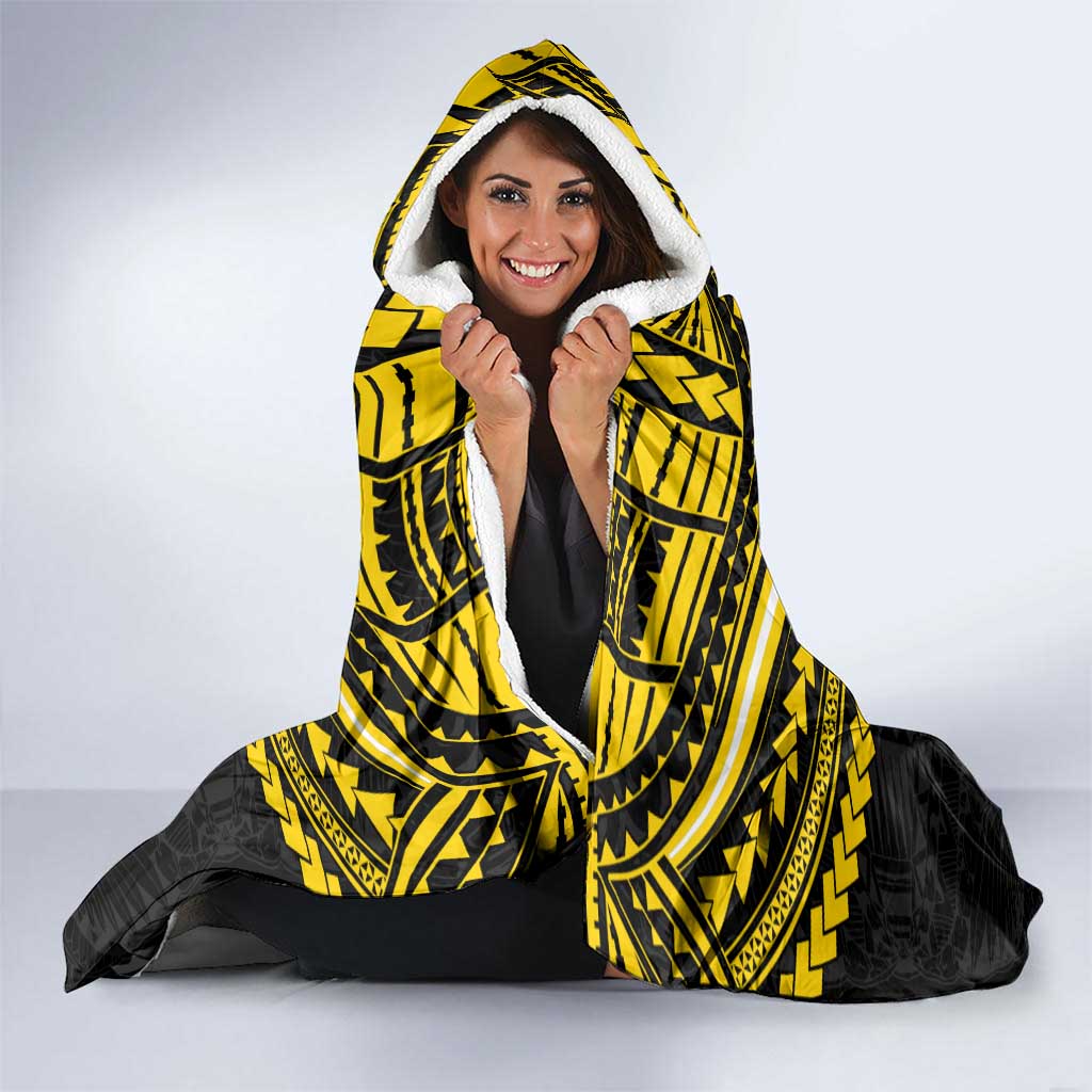 Personalized Richmond Tigers Hooded Blanket Polynesian Tribal Pattern Heritage Football