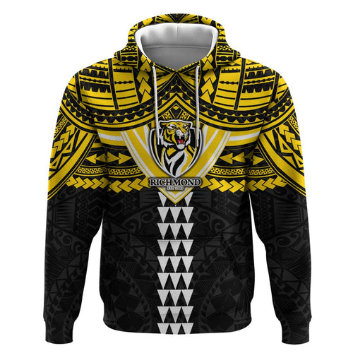 Personalized Richmond Tigers Hoodie Polynesian Tribal Pattern Heritage Football