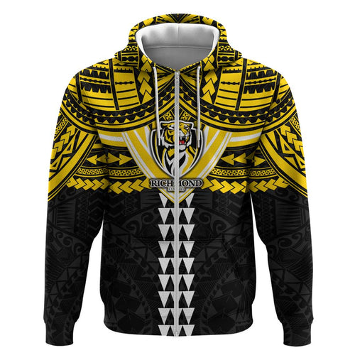 Personalized Richmond Tigers Hoodie Polynesian Tribal Pattern Heritage Football