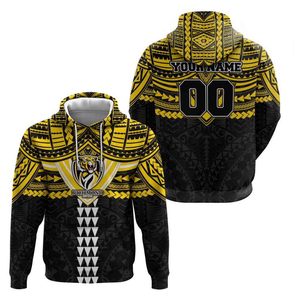 Personalized Richmond Tigers Hoodie Polynesian Tribal Pattern Heritage Football