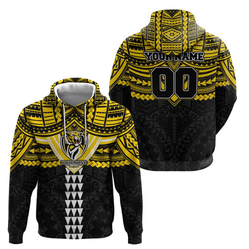 Personalized Richmond Tigers Hoodie Polynesian Tribal Pattern Heritage Football