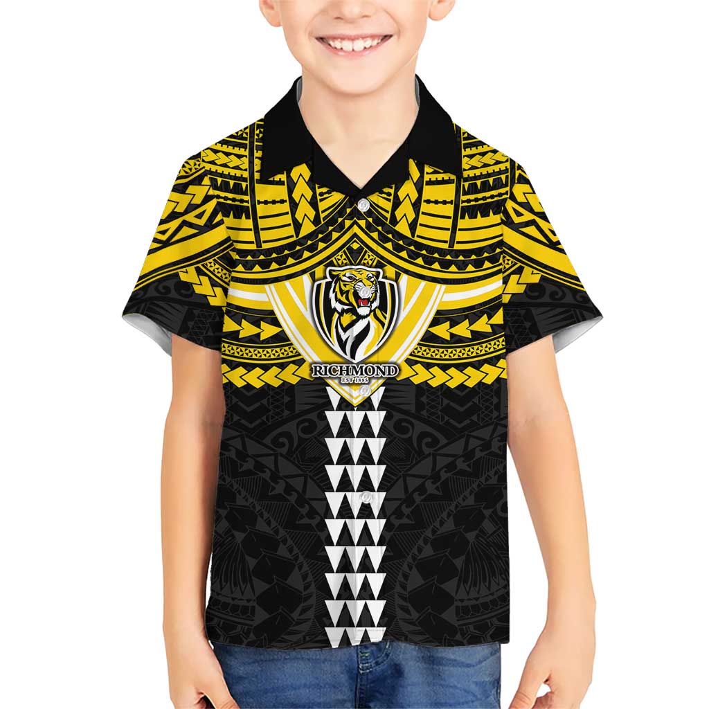 Personalized Richmond Tigers Kid Hawaiian Shirt Polynesian Tribal Pattern Heritage Football