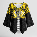 Personalized Richmond Tigers Kimono Sleeve Blouse Polynesian Tribal Pattern Heritage Football