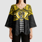 Personalized Richmond Tigers Kimono Sleeve Blouse Polynesian Tribal Pattern Heritage Football
