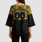 Personalized Richmond Tigers Kimono Sleeve Blouse Polynesian Tribal Pattern Heritage Football