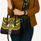 Personalized Richmond Tigers Leather Bag Polynesian Tribal Pattern Heritage Football