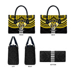 Personalized Richmond Tigers Leather Bag Polynesian Tribal Pattern Heritage Football
