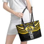 Personalized Richmond Tigers Leather Tote Bag Polynesian Tribal Pattern Heritage Football