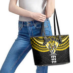 Personalized Richmond Tigers Leather Tote Bag Polynesian Tribal Pattern Heritage Football
