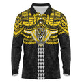 Personalized Richmond Tigers Long Sleeve Polo Shirt Polynesian Tribal Pattern Heritage Football