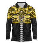 Personalized Richmond Tigers Long Sleeve Polo Shirt Polynesian Tribal Pattern Heritage Football