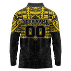 Personalized Richmond Tigers Long Sleeve Polo Shirt Polynesian Tribal Pattern Heritage Football